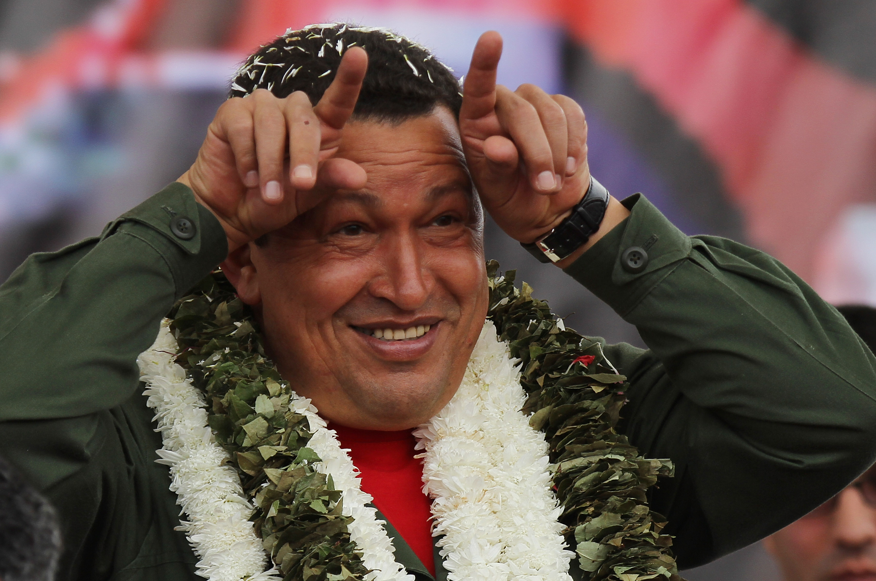 Hugo Chavez, Venezuelas president.