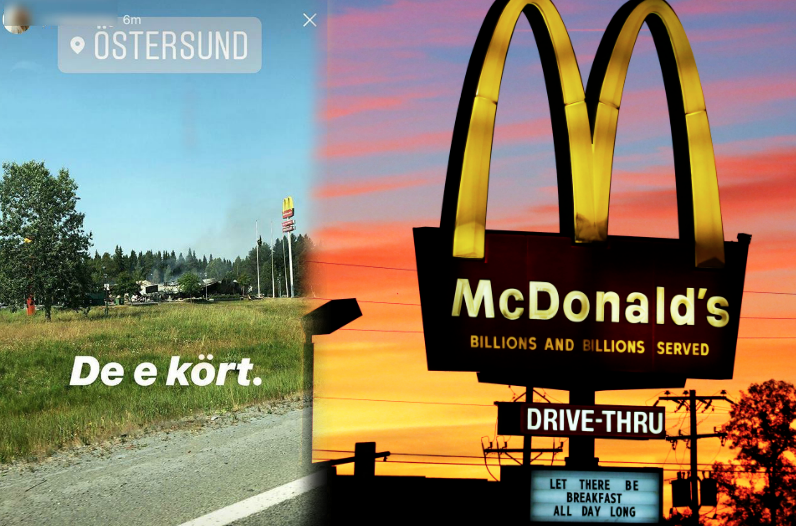 Enda McDonald's-restaurangen i Jämtland har brunnit ner