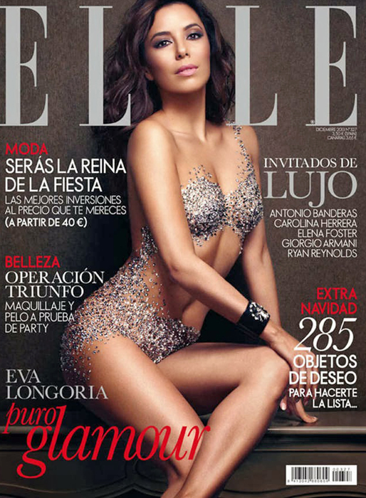 Eva Longoria glittrar på omslaget till Elle. 