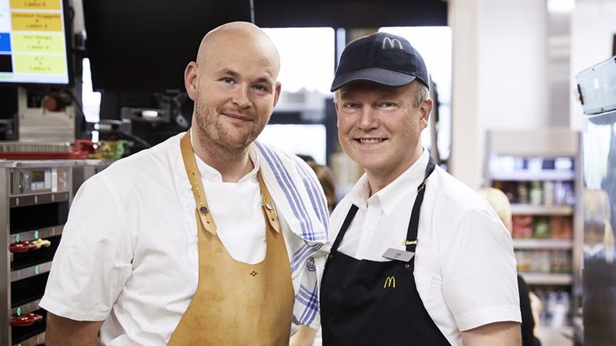 Gourmetkocken och restaurangägaren Johan Jureskog Tillsammans med McDonalds VD Olli Kilpi.