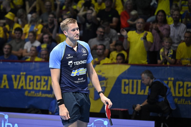 Sveriges Mattias Falck förlorade den avgörande matchen mot Taiwan. Arkivbild.