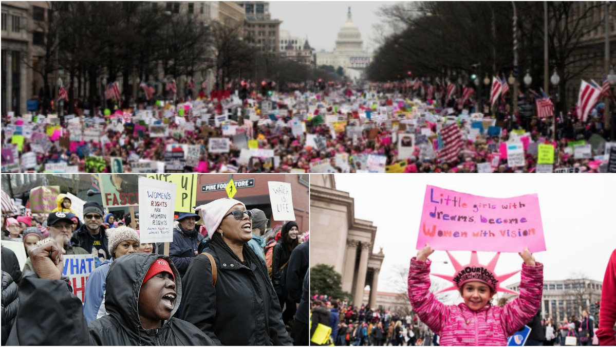 Se alla de starka bilderna från Womans march i USA 2018