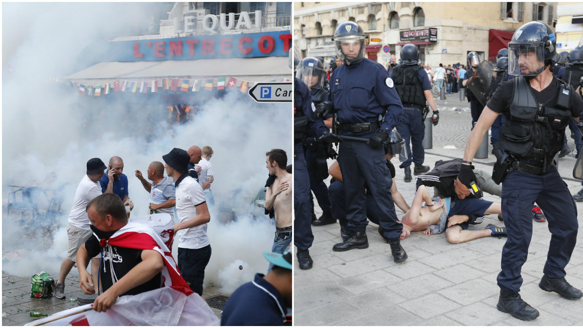 Det har varit stora huliganbråk under torsdagen och fredagen i Marseille.