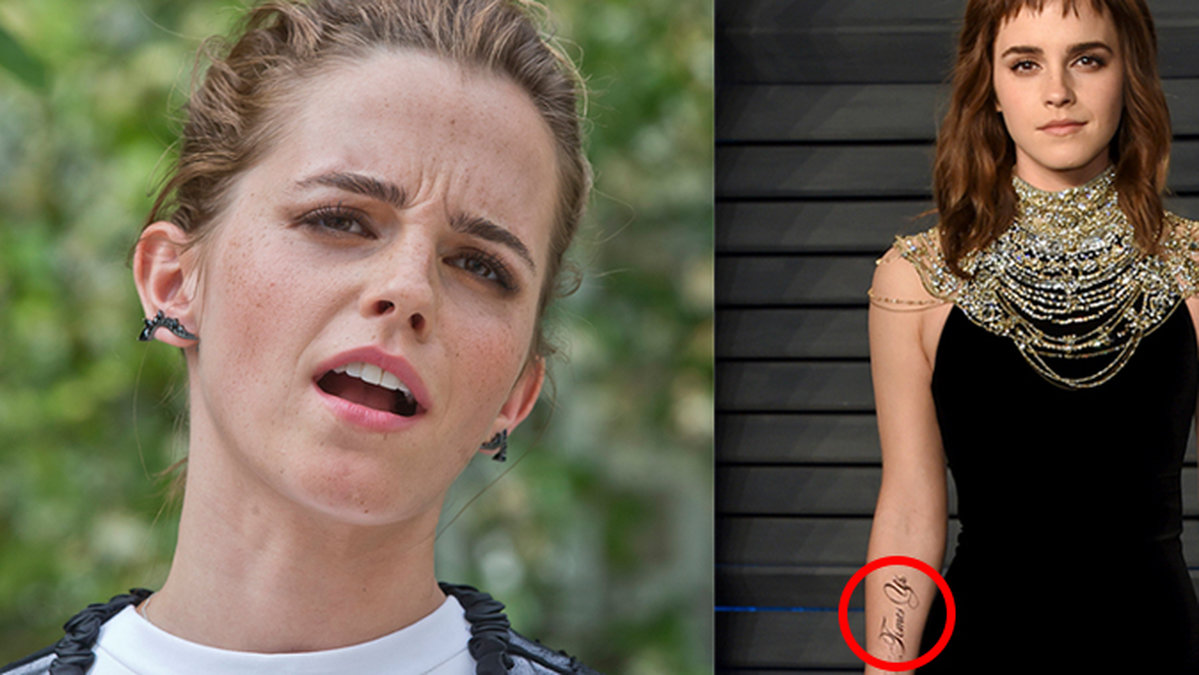 Emma Watson visade upp sin felstavade tatuering.