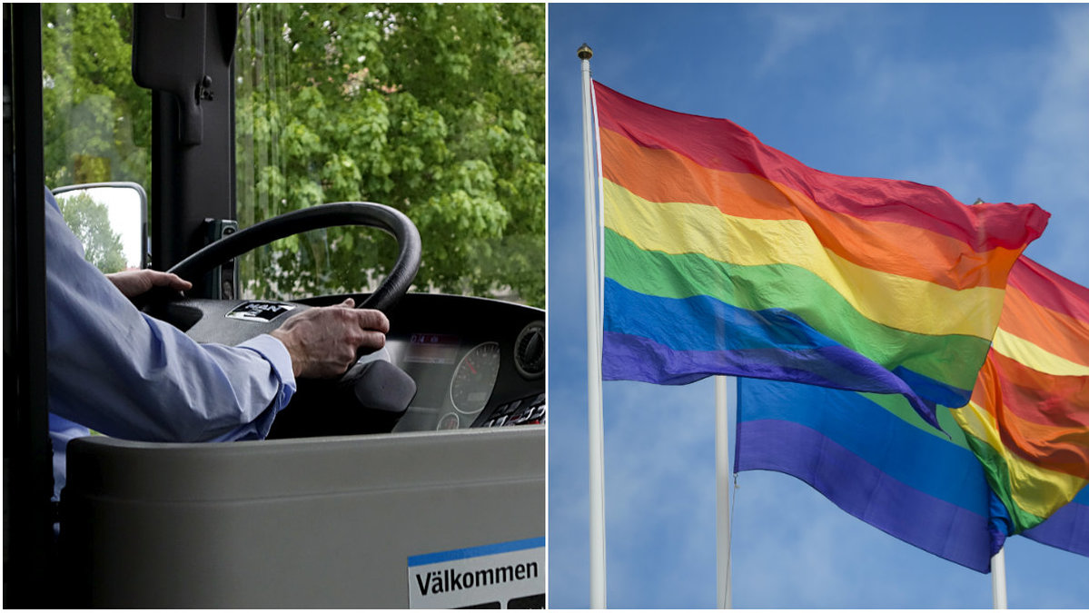 Busschaufförerna i Ronneby klagade på sociala medier över att behöva köra bussar med prideflaggor på.