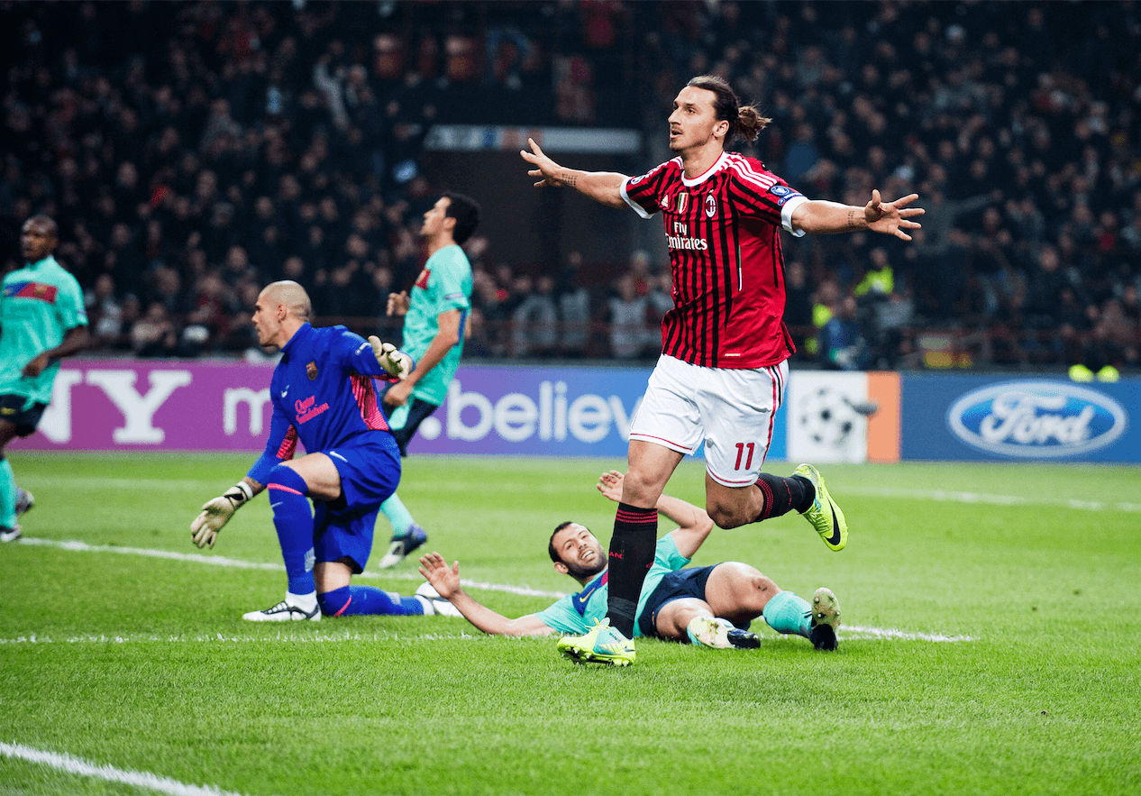 Zlatan älskar att göra mål på sina gamla lag. Här är ett av hans många mål på Barcelona. Zlatan älskar att göra mål på sina gamla lag. Här är ett av hans många mål på Barcelona.