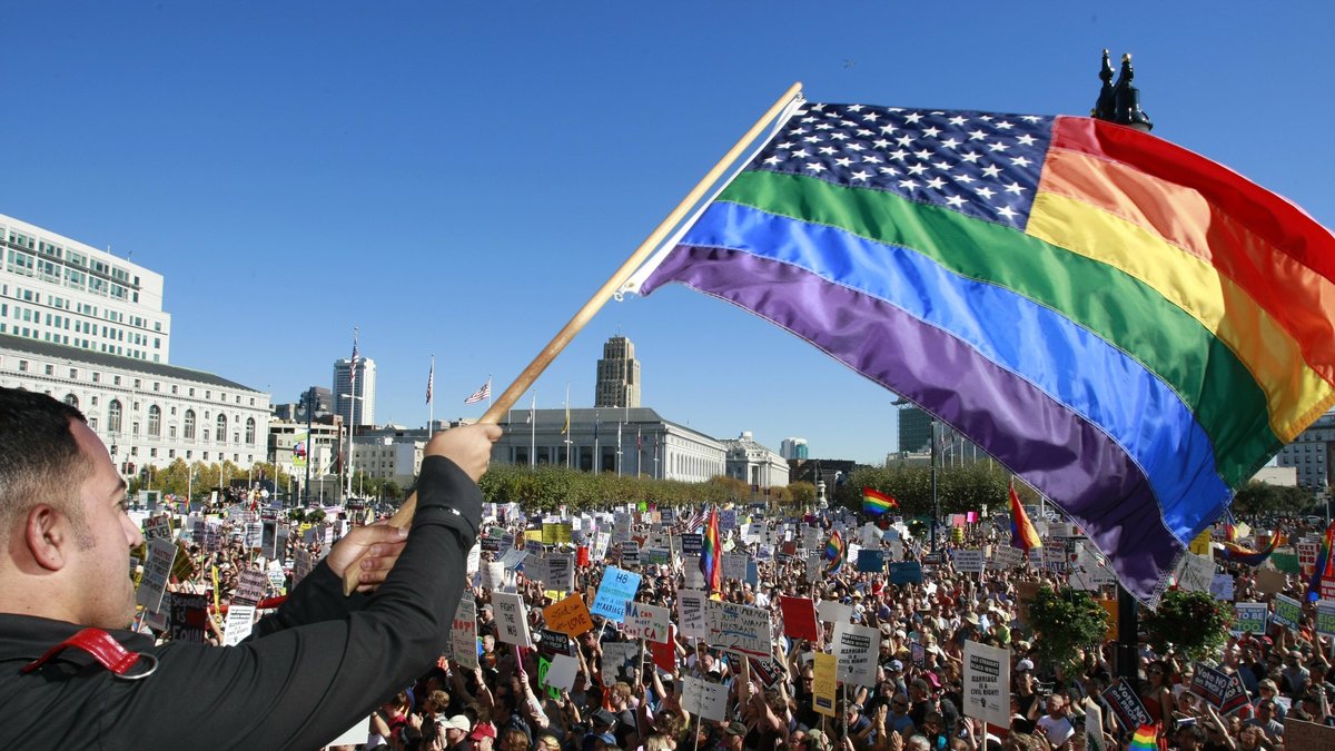 I förra veckan protesterade många för homosexuellas rätt i Washington.