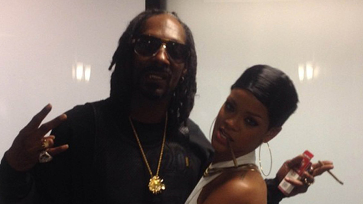 Hon har roliga vänner. Samtidigt som vi vanliga får posera med kusinen från landet så hänger Rihanna med Snoop...