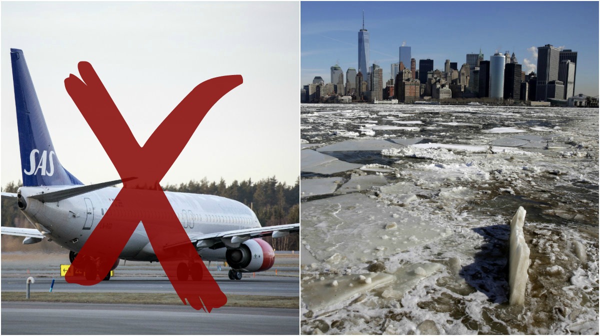 Kraftig snöstorm slår till mot New York alla flyg från Sverige inställda