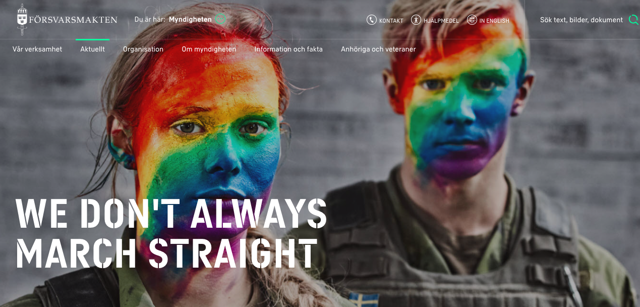 Pride-kampanj från Försvarsmakten. Pride-kampanj från Försvarsmakten.