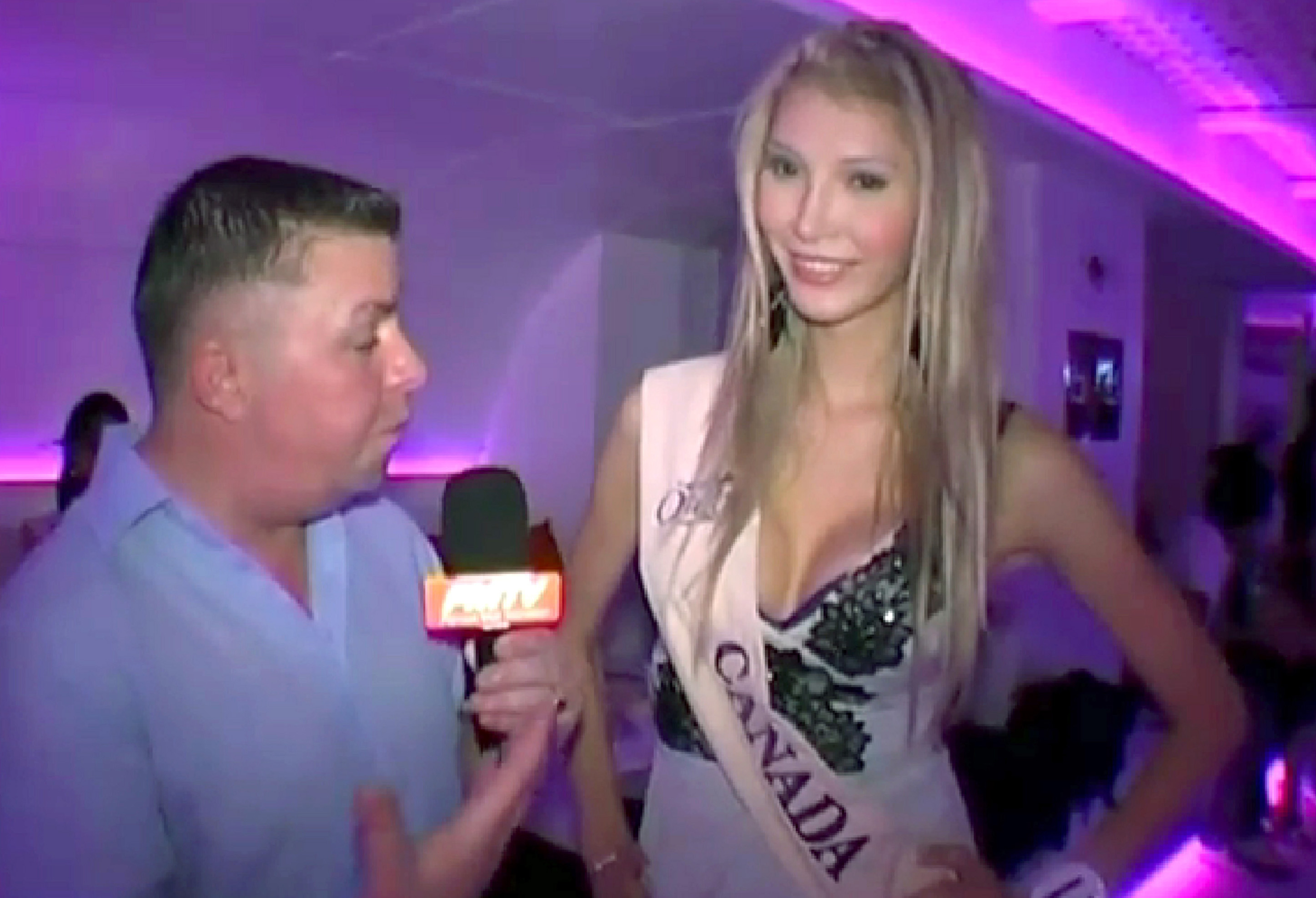 Jenna Talackova intervjuas efter International Queen Competition i Thailand 2010.