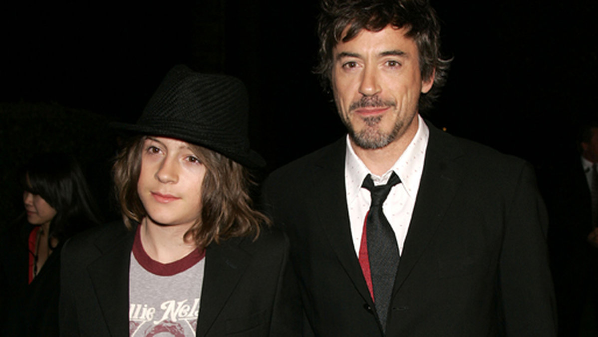 Robert Downey Jr med sin son Indio. 