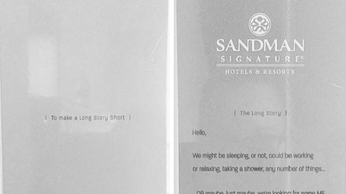 Det finns alltid två sidor av samma mynt – smart. Hotell: Sandman Signature (Toronto, Kanada).