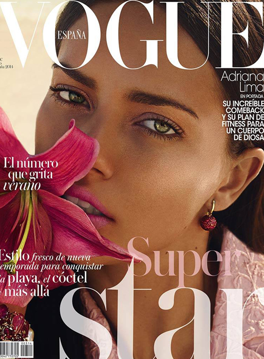 Adriana Lima på omslaget till Vogue. Adriana Lima på omslaget till Vogue.