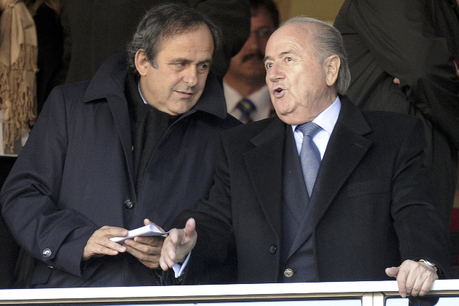 Michel Platini, Sheikh Mansour, Sepp Blatter, Manchester City