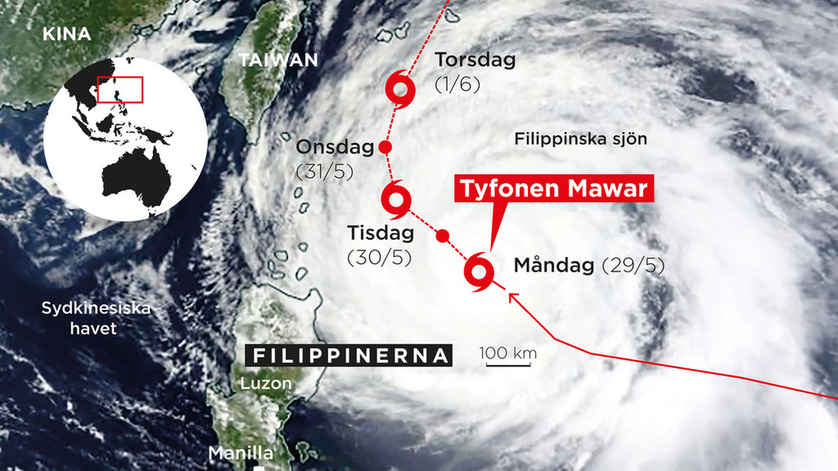 Tyfonen väntas slå till mot Filippinernas nordliga provinser under tisdagen.