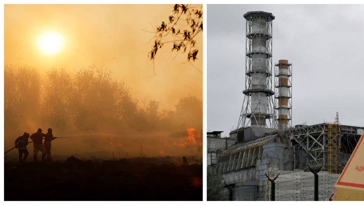 Skogsbränder har startats nära Tjernobyl.