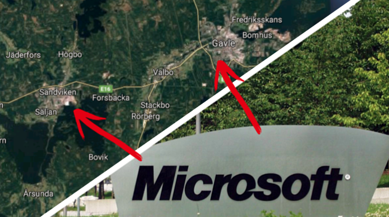 Karta och Microsoft logotyp