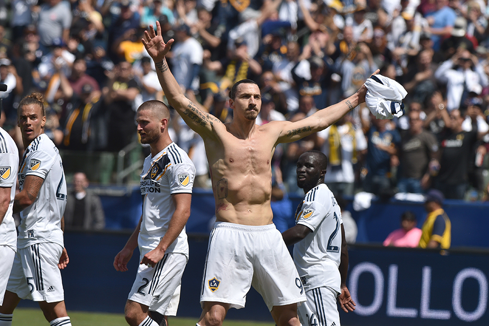 Zlatan gjorde mål för LA Galaxy. Zlatan gjorde mål för LA Galaxy.