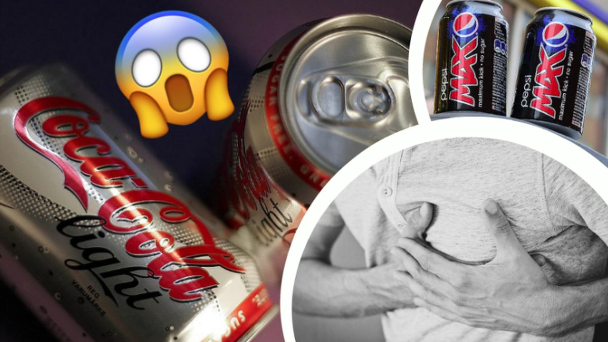 Coca cola light, Pepsi max, chockad emoji, hjärtinfarkt