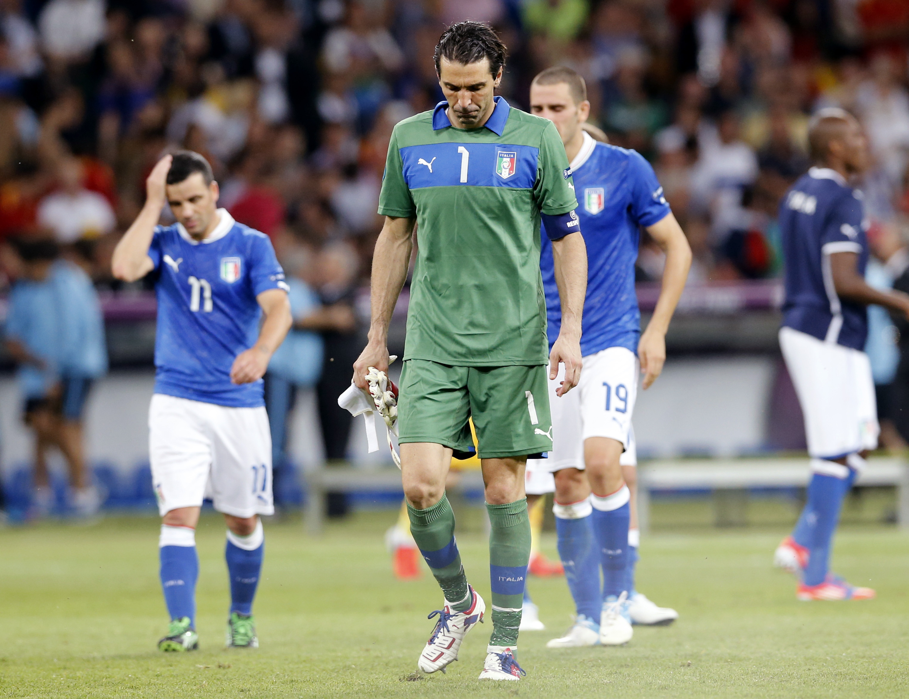 Italiens spelare var desto dystrare efter slutsignalen.
