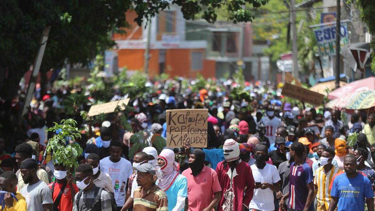 Tusentals personer protesterade förra veckan mot den ökade osäkerheten i Carrefour-Feuilles, en laglös del av Port-au-Prince.