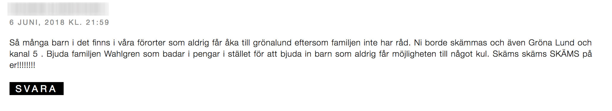 Kommentar på Bianca Ingrossos blogg Kommentar på Bianca Ingrossos blogg
