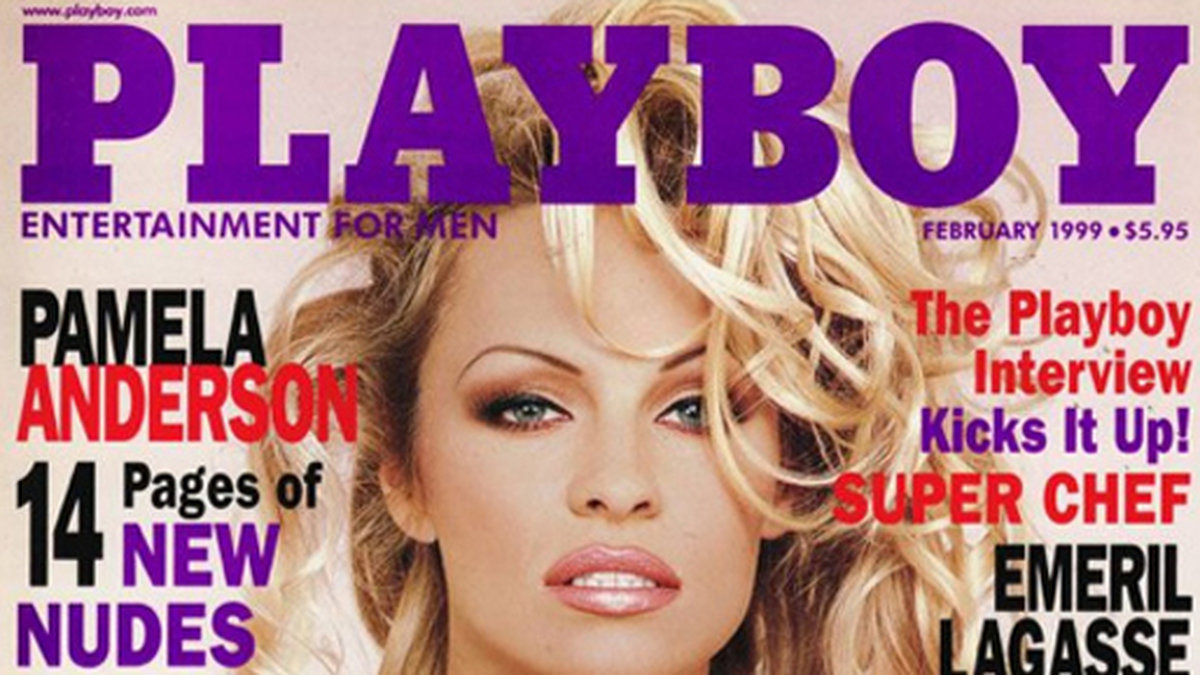 Pamela på omslaget till Playboy 1995.