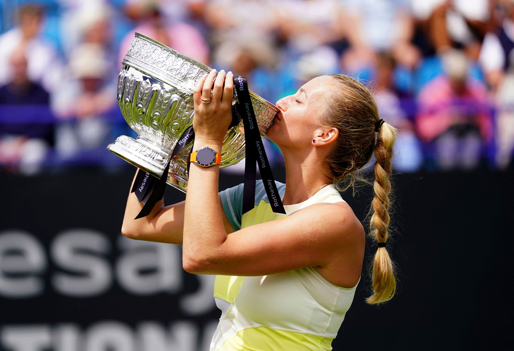 Petra Kvitova fick bästa möjliga uppladdning inför Wimbledon.