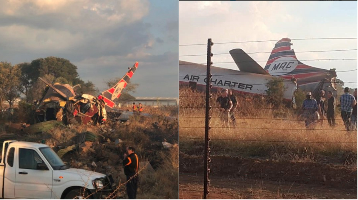 Flygplan har kraschat utanför Pretoria, Sydafrika. 