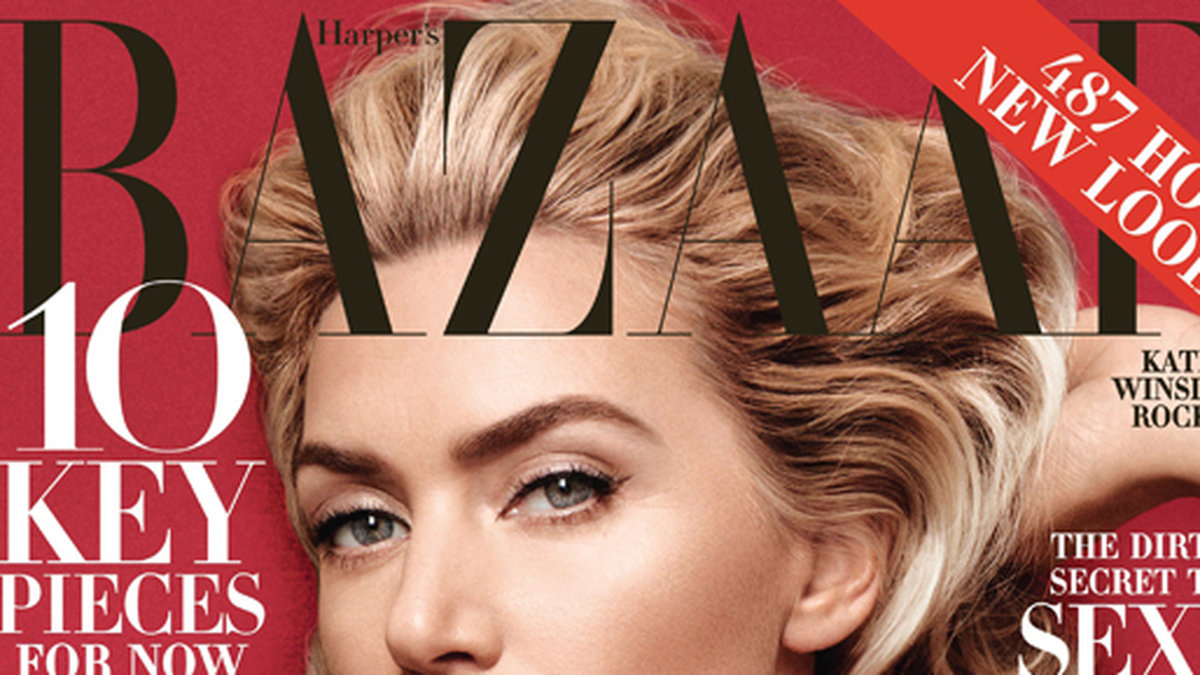 Kate Winslet på omslaget av amerikanska Harpers Bazaar. 