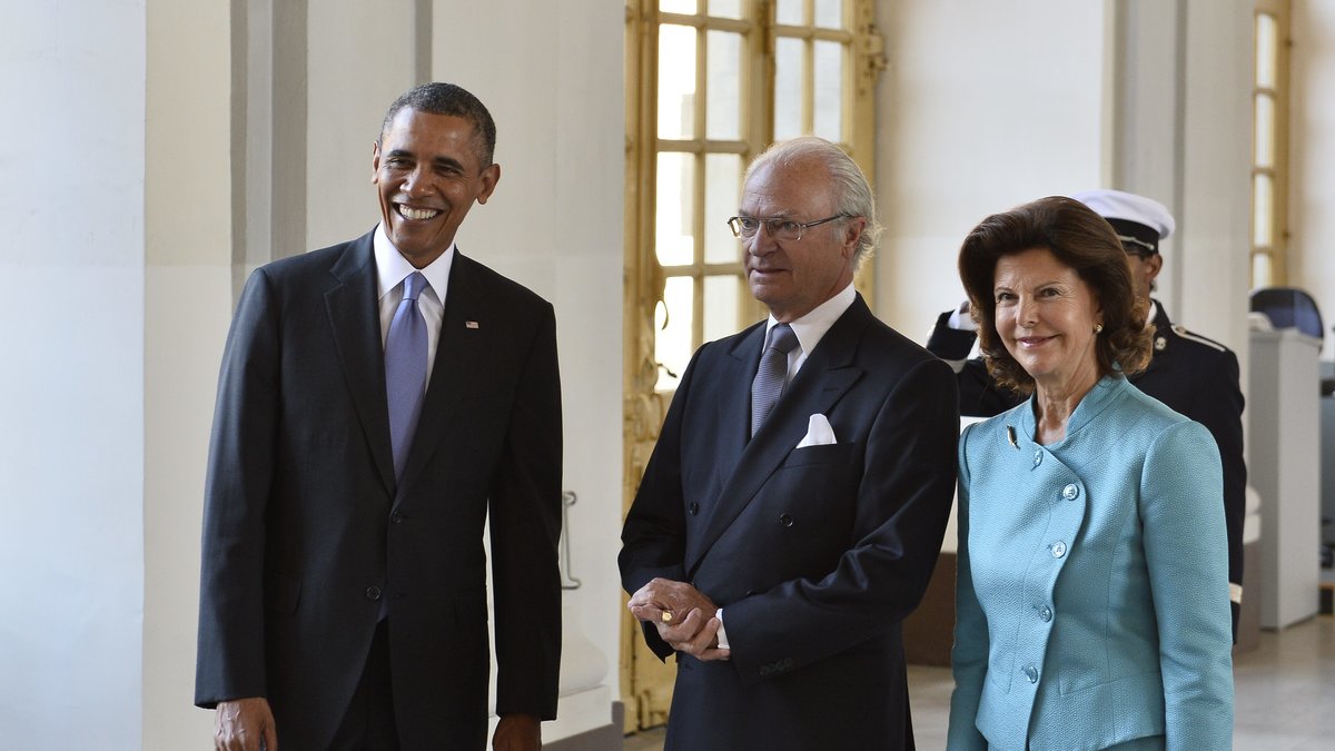 Under förmiddagen träffade Obama kungaparet.