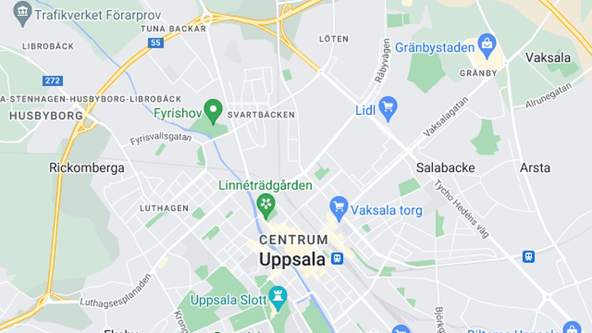 Google maps, Uppsala