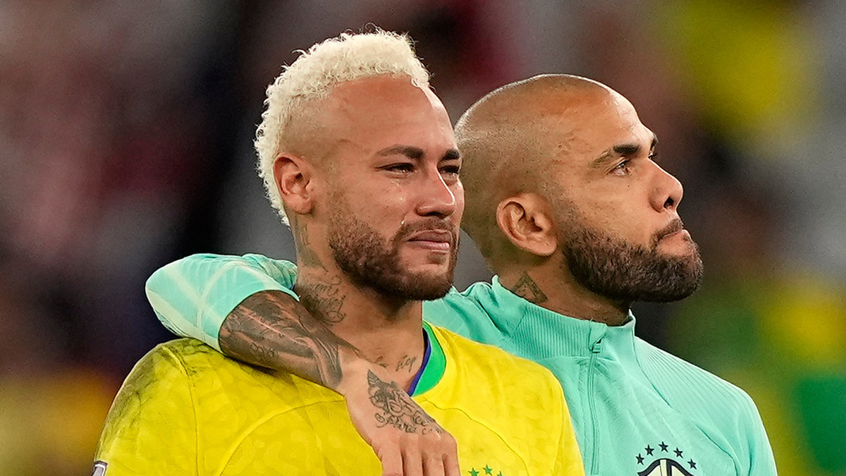 Neymar i tårar efter förlusten mot Kroatien.