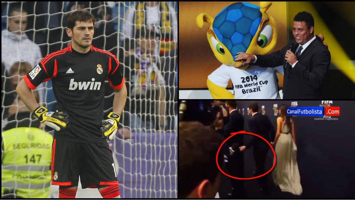 Här vikthånas Ronaldo av gamle lagkamraten Iker Casillas. 