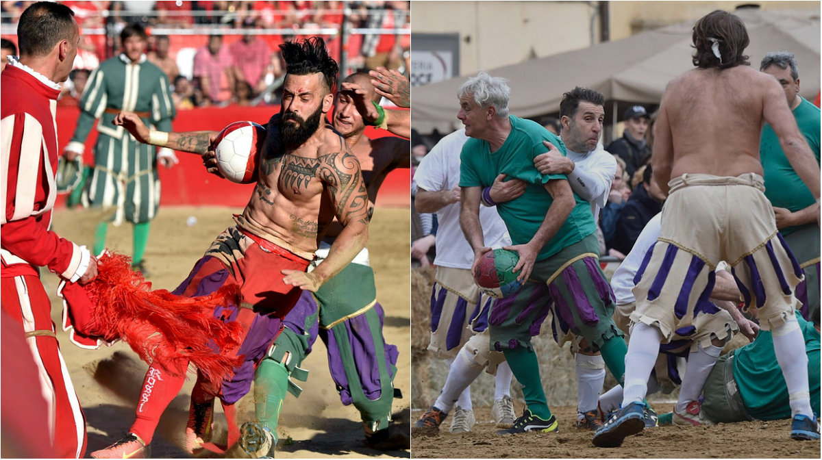 Rugby, Calcio Fiorentino, Fotboll