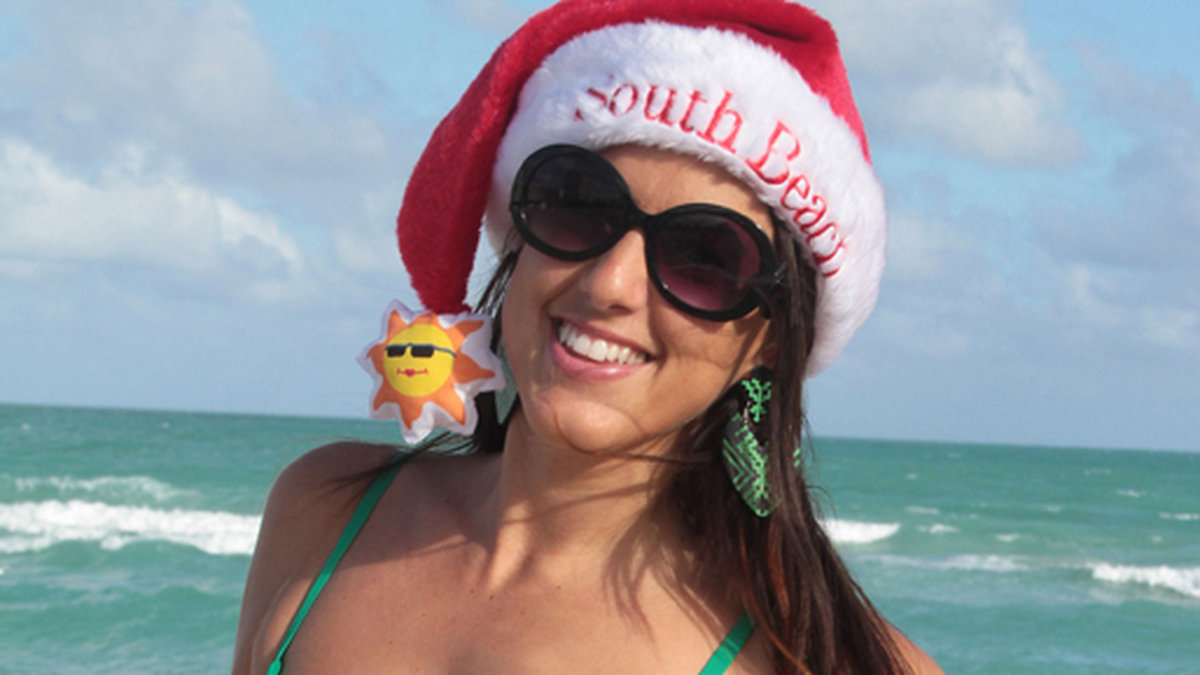 Modellen Claudia Romani känner julstämningen.