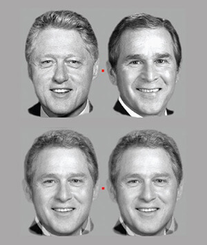 Denna bild användes i studien – vem ser du till höger och vänster?