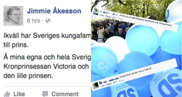 Prinsessan Estelle, Sverigedemokraterna, Svenska kungahuset