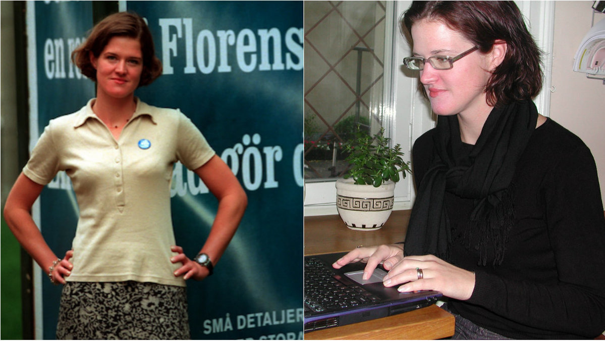 Här ser vi Moderaternas Anna Kinberg Batra, 1998 och 2004. 