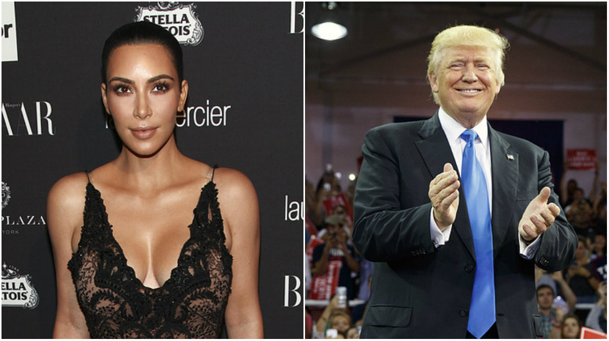 Kim Kardashian överväger att lägga sin röst på Donald Trump. 