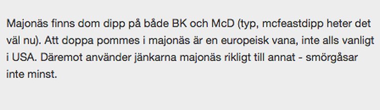 Diskussion på internetforum om McFeast-dipp och majonnäs Diskussion på internetforum om McFeast-dipp och majonnäs