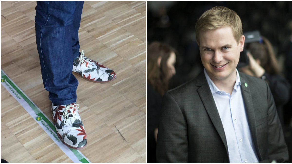 Gustav Fridolin (MP) hade ett par speciella skor dagen till ära. 