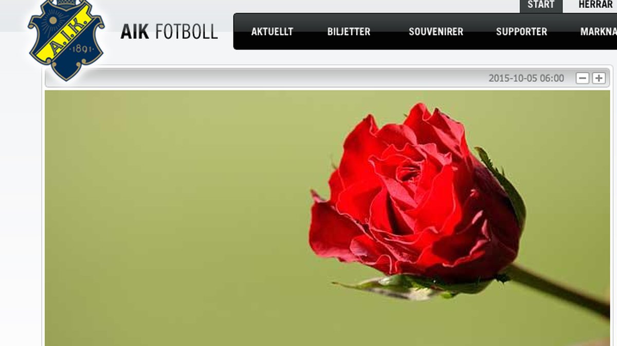AIK skrev om händelsen på sin hemsida. 