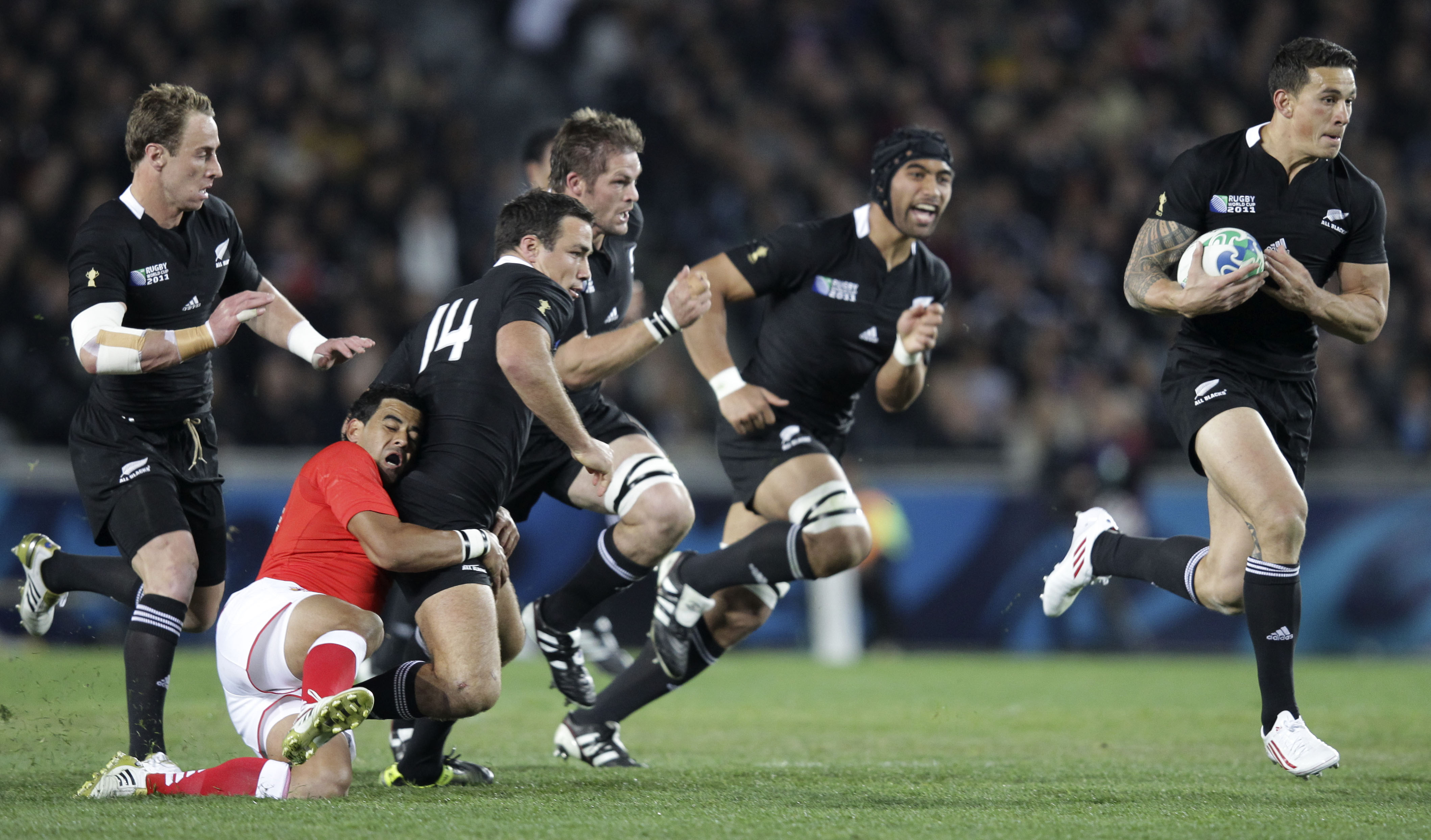 Nya Zeeland kunde slutligen vinna matchen mot Tonga med 41-10.