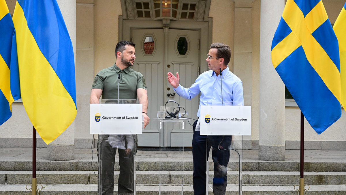 Ukrainas president Volodymyr Zelenskyj besökte på lördagen Harpsund på inbjudan av statsminister Ulf Kristersson.