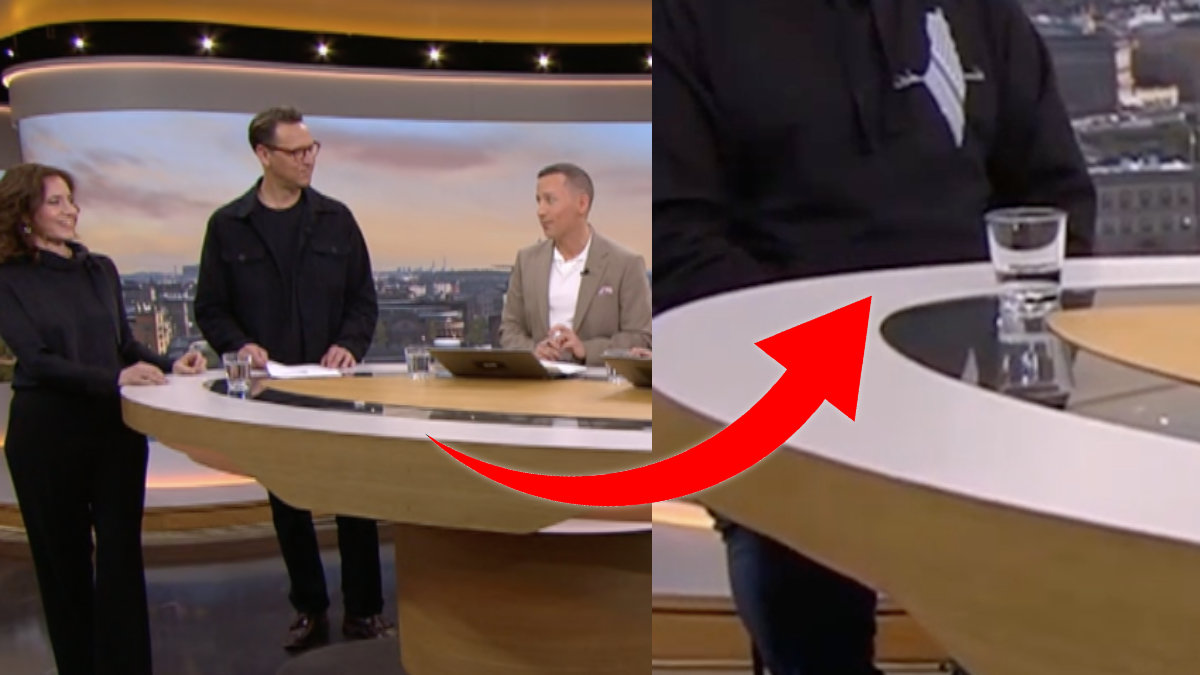 Under SVT:s "Morgonstudion" hade en gäst en tröja med en symbol förknippad med antisemitisk propaganda. 