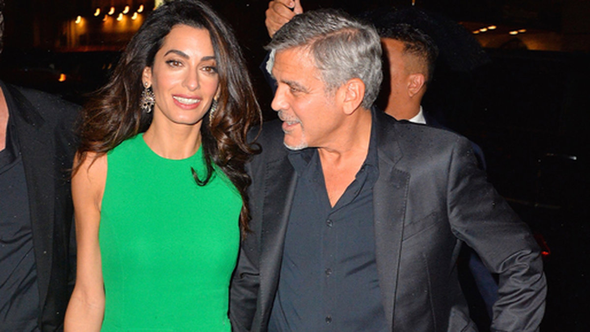Amal och George Clooney i New York. 