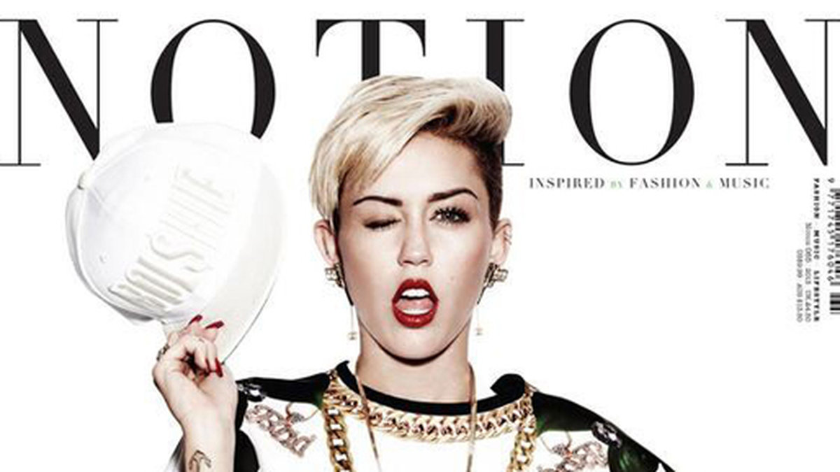 Miley Cyrus på omslaget till tidningen Notion. 