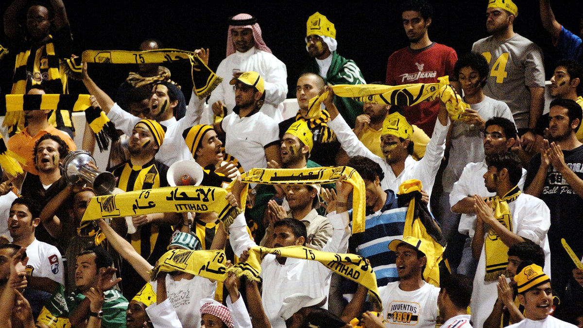 Supportrar till klubben al-Ittihad. Arkivbild.